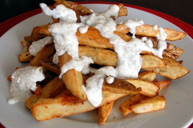 Loaded Greek Steak Fries with Tzatziki Loaded Greek Steak Fries with Tzatziki