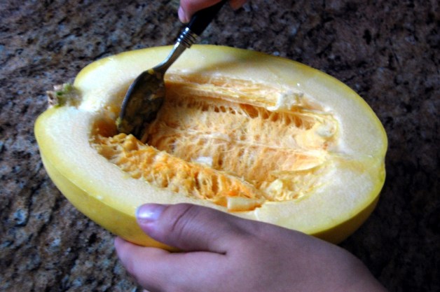 Preparing Spaghetti Squash